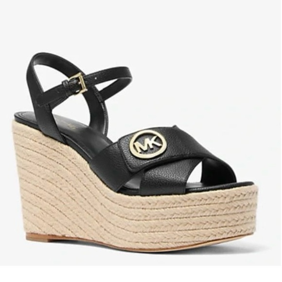 Michael Kors Shoes - NEW Michael Kors Hannah Wedge Sandal -Black US 7